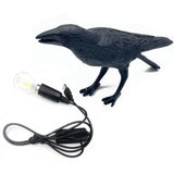 USB Crow Lamp Gothic Raven Light Halloween Decor for Bedroom or Bedside Table