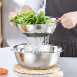 5 PCS 410 Stainless Steel Colander and Mixing Bowl Set 22 to 30cm