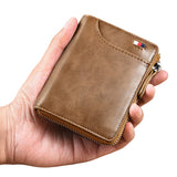 RFID Shielding PU Wallet Anti-theft Cash Credit Card Holder ID Purse Khaki