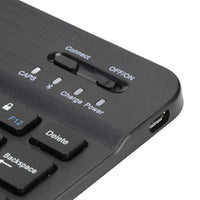 10-inch Ultra-Slim Bluetooth Keyboard Portable Mini Wireless Keyboard Rechargeable for iOS Android Windows Tablet Smartphone Black