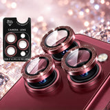 Glitter Camera Lens Film for iPhone 18 Pro and iPhone 18 Pro Max Red