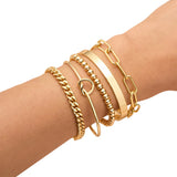 Gold Plated Bracelets for Women Stack Bangle Cuff Bracelet Set Jewelry Trendy