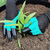 2 Pairs Waterproof Garden Gloves with ABS Claws for Digging