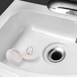 4 PCS Universal Plastic Sink Stoppers with Metal Pull Rings for Basins and Bathtubs