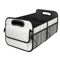 55L Foldable Car Trunk Organzier 6-Pocket Storage Box for Home Car Office White