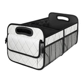 55L Foldable Car Trunk Organzier 6-Pocket Storage Box for Home Car Office White