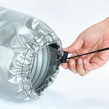 Insulated Protective Cover for Portable AC Exhaust Hose Water Resistant Silver
