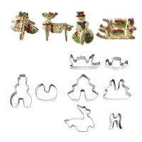 18PCS Stainless Steel Christmas Cookie Cutter Set with 3D Gingerbread House Shapes
