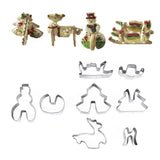 18PCS Stainless Steel Christmas Cookie Cutter Set with 3D Gingerbread House Shapes