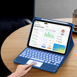 Keyboard Case with Touchpad and 7 Color Backlight Compatible With iPad 10th and 11th Gen Blue