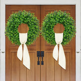Artificial Eucalyptus Wreath Foldable with Scarf for Door Wall Decor