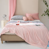 Reversible Cooling Blanket Lightweight Cool Blanket for Summer Pink