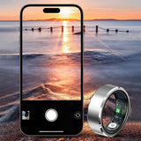 Smart Ring Fitness Tracker with Gesture Camera Control Motion Gaming Silver