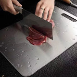 3PCS Dual Sided Stainless Steel Cutting Board with Hanging Hole for Home Restaurant