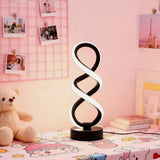 Modern LED Bedside Lamp Dimmable Table Light with USB Black