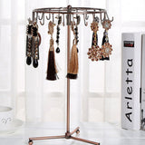 23-Hook Rotating Jewelry Display Rack Ring Holder Organizer Necklace Stand Bronze
