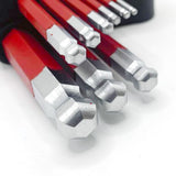 9Pc Hex Key Set with CRV Steel for Car and Motorcycle Repair Red