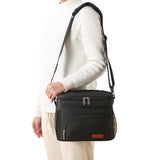 Insulated Lunch Box Leak-Proof Cooler Bag with 4 Pockets Black