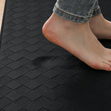 Waterproof Leather Kitchen Mat Non Slip for Standing Work Areas Black