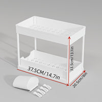 Multi-Purpose Pull-Out Storage Organizers Under Sink Organizers Rack for Bathroom Kitchen White