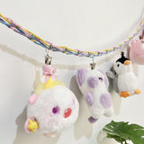 200CM Cotton Hanging Storage Chain For Stuffed Animals Storage with 20 Metal Clips Multicolor