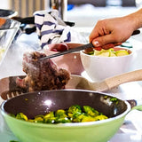 2PCS Kitchen Cooking Tongs Tweezers Stainless Steel Kitchen Round and Straight Head for Grilling Cooking Black
