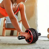 AB Abdominal Roller Wheel Fitness Waist Core Workout Exercise Wheel Home Gym Red