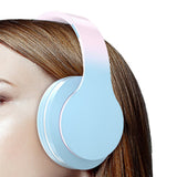 Foldable Wireless Over-Ear Headphones Bluetooth Headset with Mic Function Blue