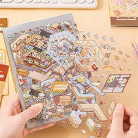 DIY 3D Miniature Sticker Kit with 20 Cartoon Stickers for Kids and Adults