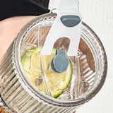 2PCS Iced Coffee Cups with Lids Ribbed Glass Coffee Bar Accessories for To Go Iced Coffee