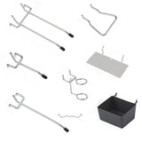 140Pcs Pegboard Hooks Set Peg board Hanger Assortment Storage Trays Organizer Bin