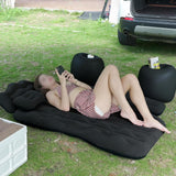 Inflatable Travel Car Air Mattress Back Seat Bed and Rest W/Pillows Pump and Bag Black