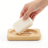 2PCS  Natural Bamboo Wood Soap Dish Storage Soap Holder Bath Shower Plate Bathroom