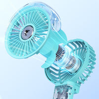 180 Degrees Foldable Misting Fan 3-Speed Adjustable Handheld Fan Rechargeable Portable Cooling Fan Acid Blue