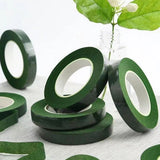 12 Pcs Floral Tape Crepe Paper for Bouquet Wrapping and Crafts Dark Green