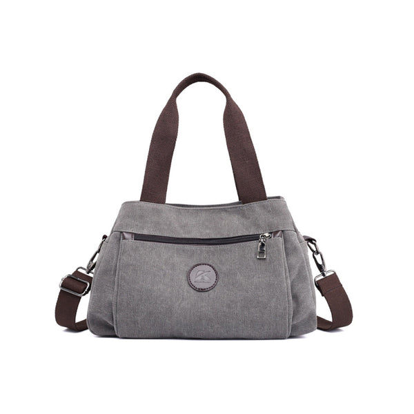 Crossbody Bag 3-Compartments Satchel Handbags Purse Messenger Shoulder Bag Grey