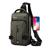 Men's Anti-theft Sling Bag Cross-body Bag Chest Bag Messenger Backpack Green