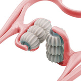 6-Roller Hand Neck Shoulder Massager Handheld Massager Pink