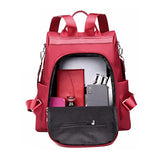 3-in-1 Anti-Theft Backpack for Women Men Convertible Handbag Travel Shoulder Bag Red