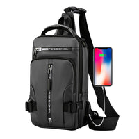 Men's Anti-theft Sling Bag Cross-body Bag Chest Bag Messenger Backpack Grey