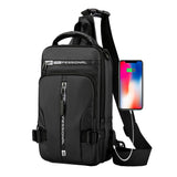 Men's Anti-theft Sling Bag Cross-body Bag Chest Bag Messenger Backpack Black