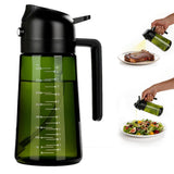 470ml Glass Oil Sprayers with Measurement Marks Dual Spray and Pour Mode Oil Dispensers Green