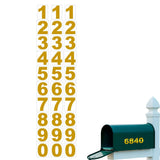 30Pcs Reflective Mailbox Number Stickers Easy-to-Use 0-9 Stickers for House Door Car Signs Gold