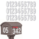 30Pcs Reflective Mailbox Number Stickers Easy-to-Use 0-9 Stickers for House Door Car Signs Silver