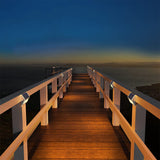 4 Pack Solar Deck Lights Outdoor LED Step Lights for Stairs Pathway Patio Garden Yard White