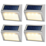 4 Pack Solar Deck Lights Outdoor LED Step Lights for Stairs Pathway Patio Garden Yard Warm White