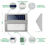 4 Pack Solar Deck Lights Outdoor LED Step Lights for Stairs Pathway Patio Garden Yard White