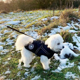Waterproof Dog Winter Coat with Harness Reflective Warm Dog Jacket with Fleece Lining Black