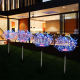 4-in-1 Solar Firework Garden Lights 8 Lighting Modes Outdoor Stake Lights with 30 Flexible Copper Wires for Yard Pathway Lawn Multicolor