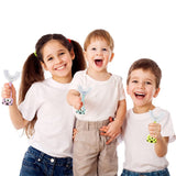 3Pcs U-Shaped Toothbrushes Cute Animal Shaped Toothbrushes with Holder for Kids
